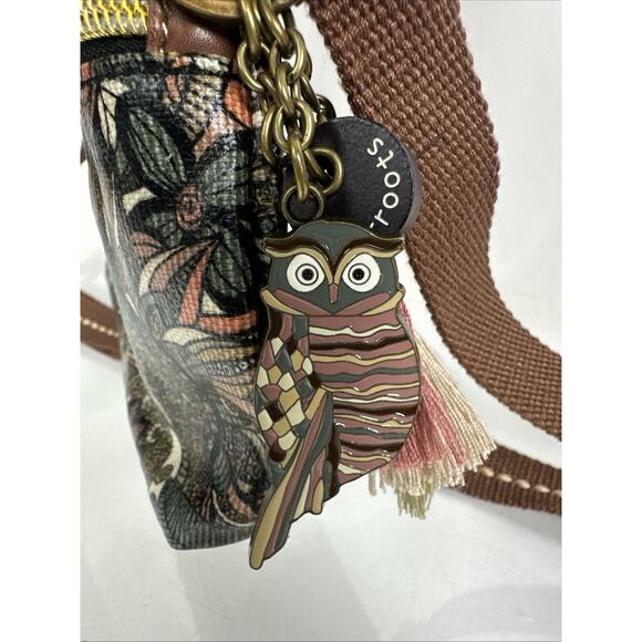 Sakroots Basic Crossbody Double Zip Purse Coated Canvas Boho Floral Fall Pattern - Picture 3 of 10